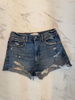 Abercrombie & Fitch Distressed Blue Denim Cutoff Shorts